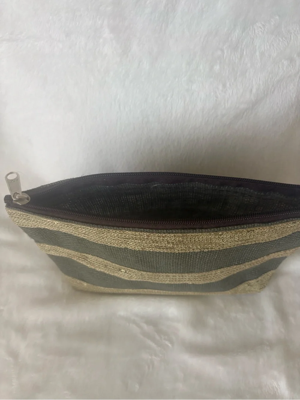 NWT Muche et Muchette Olive Green & Gold Sequin Clutch Pouch